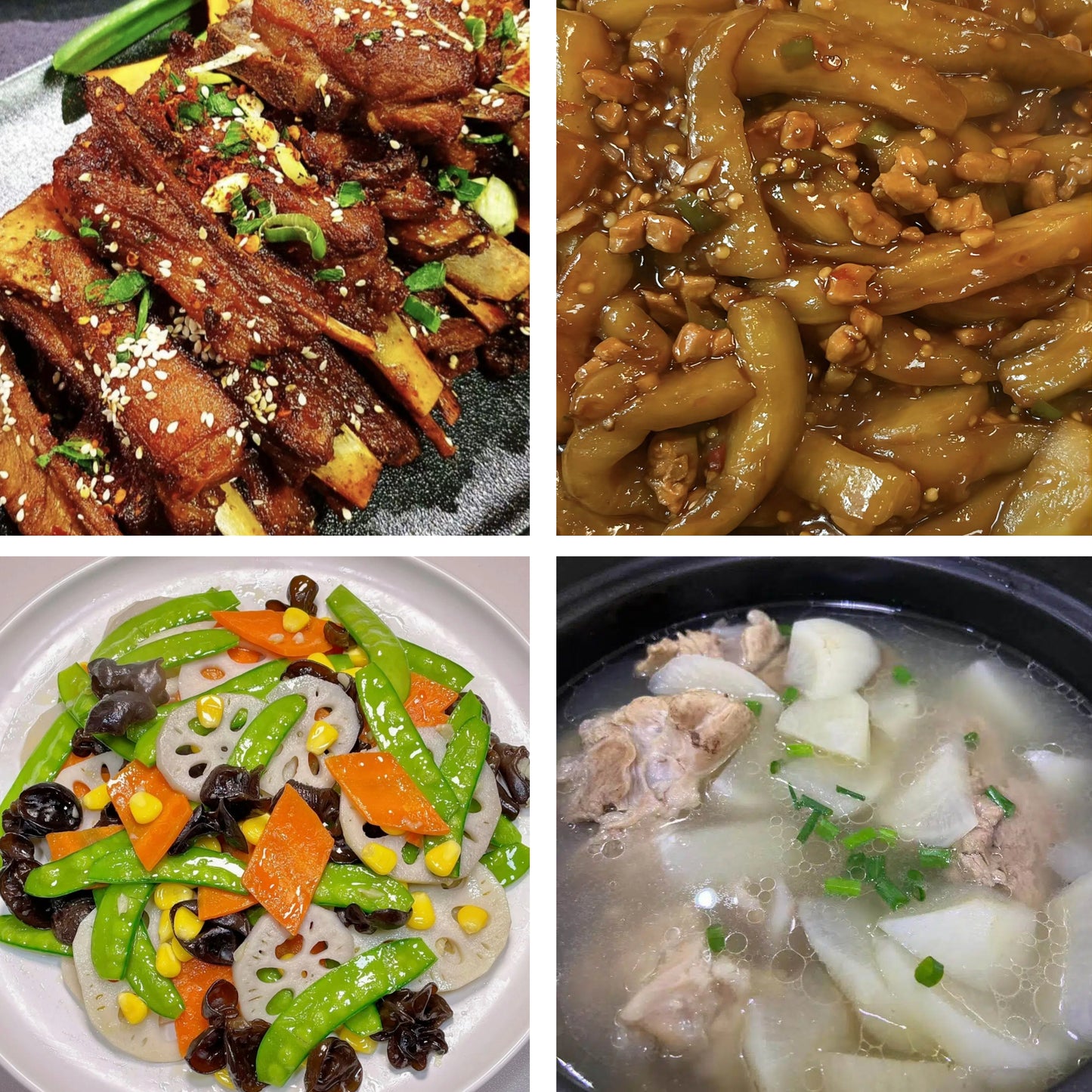 12月10日周三(A餐)无辣不欢:香辣羊排🌶️ 肉沫茄子 荷塘小炒 筒骨萝卜汤