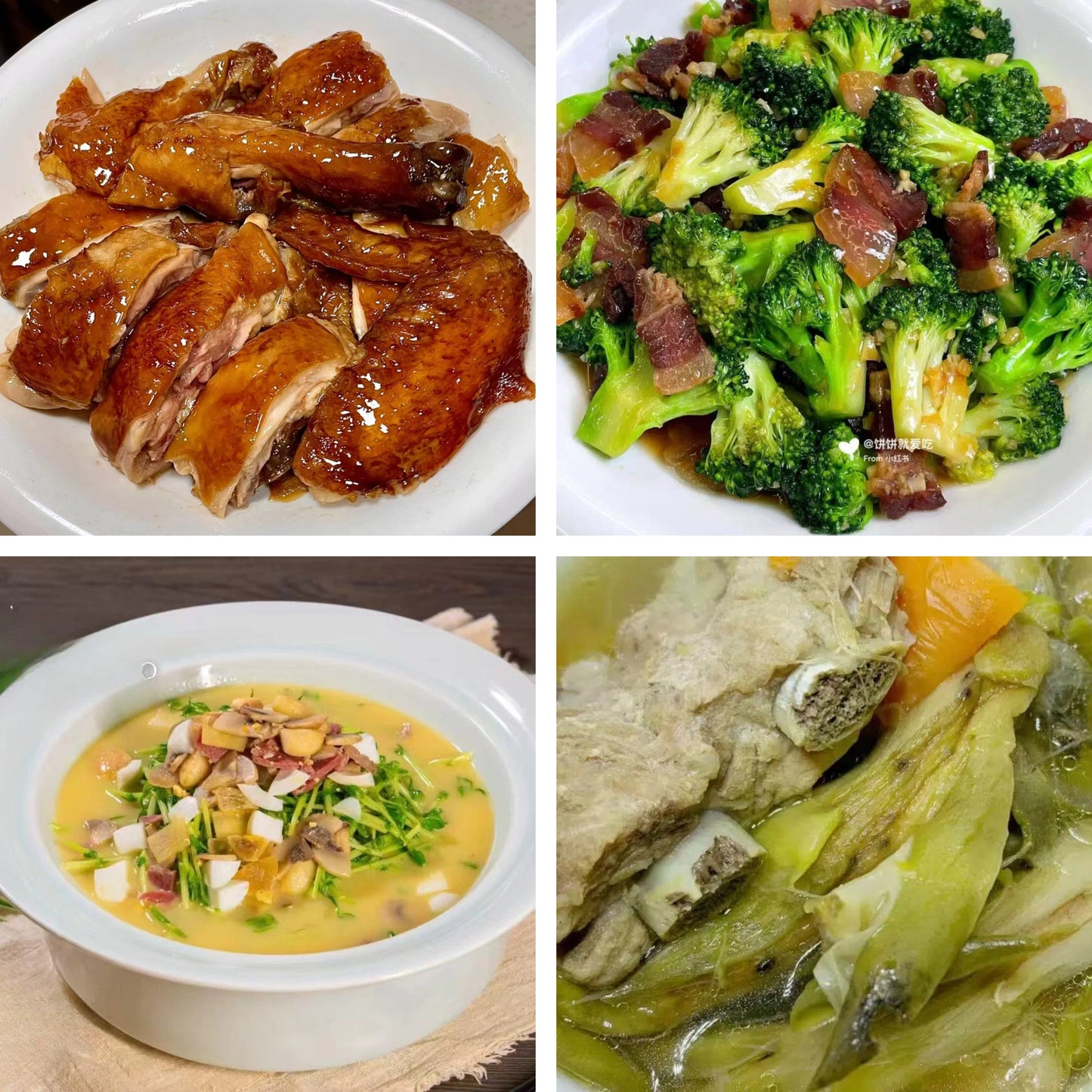 2月10日周二(A餐)无辣不欢:易佰招牌豉油鸡 腊肠炒西蓝花 上汤鸡丝豆苗 霸王花龙骨汤