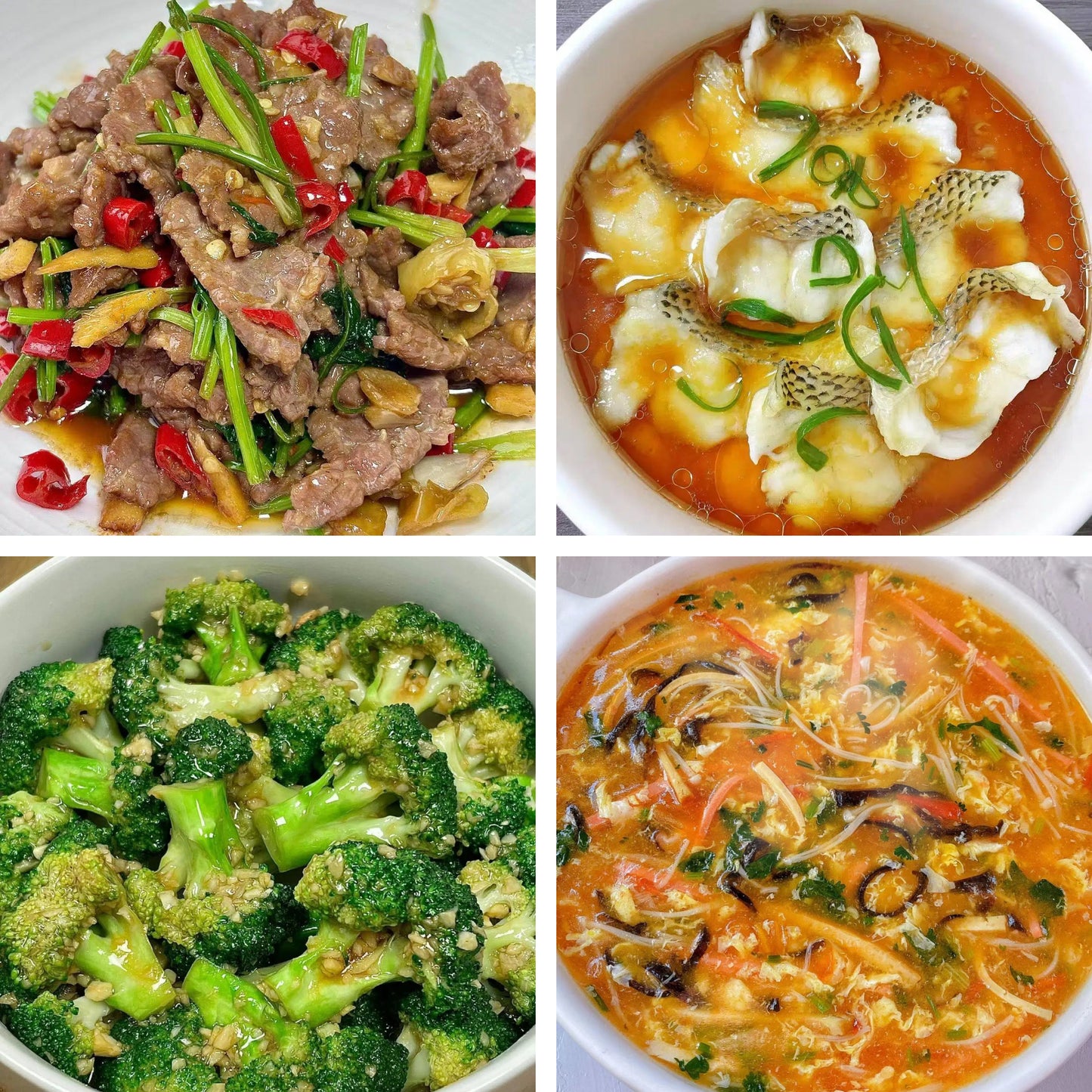 2月13日周五(A餐)无辣不欢:泡椒牛肉🌶️ 鱼片蒸蛋羹 蒜香西兰花 酸辣汤
