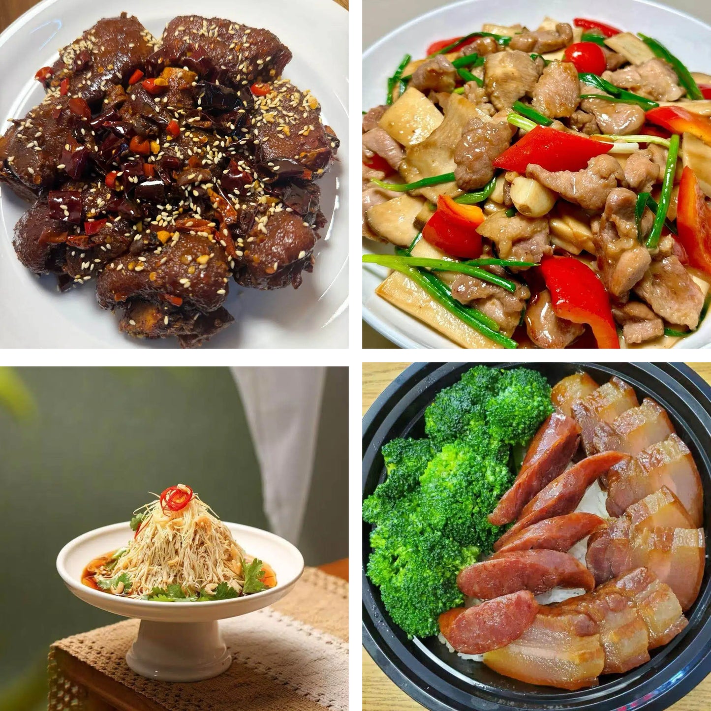 4月8日周三(A餐)无辣不欢:香辣美容蹄🌶️ 杏鲍菇炒肉片 大煮干丝 腊味钵仔饭(2钵)