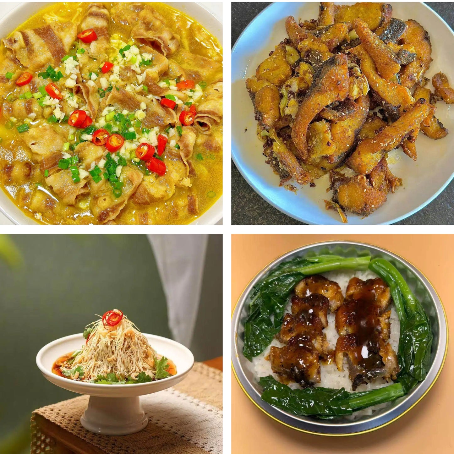 6月3日周三(A餐)无辣不欢:金汤肥牛🌶️ 椒盐鱼块 大煮干丝 鳗鱼钵仔饭(2钵)