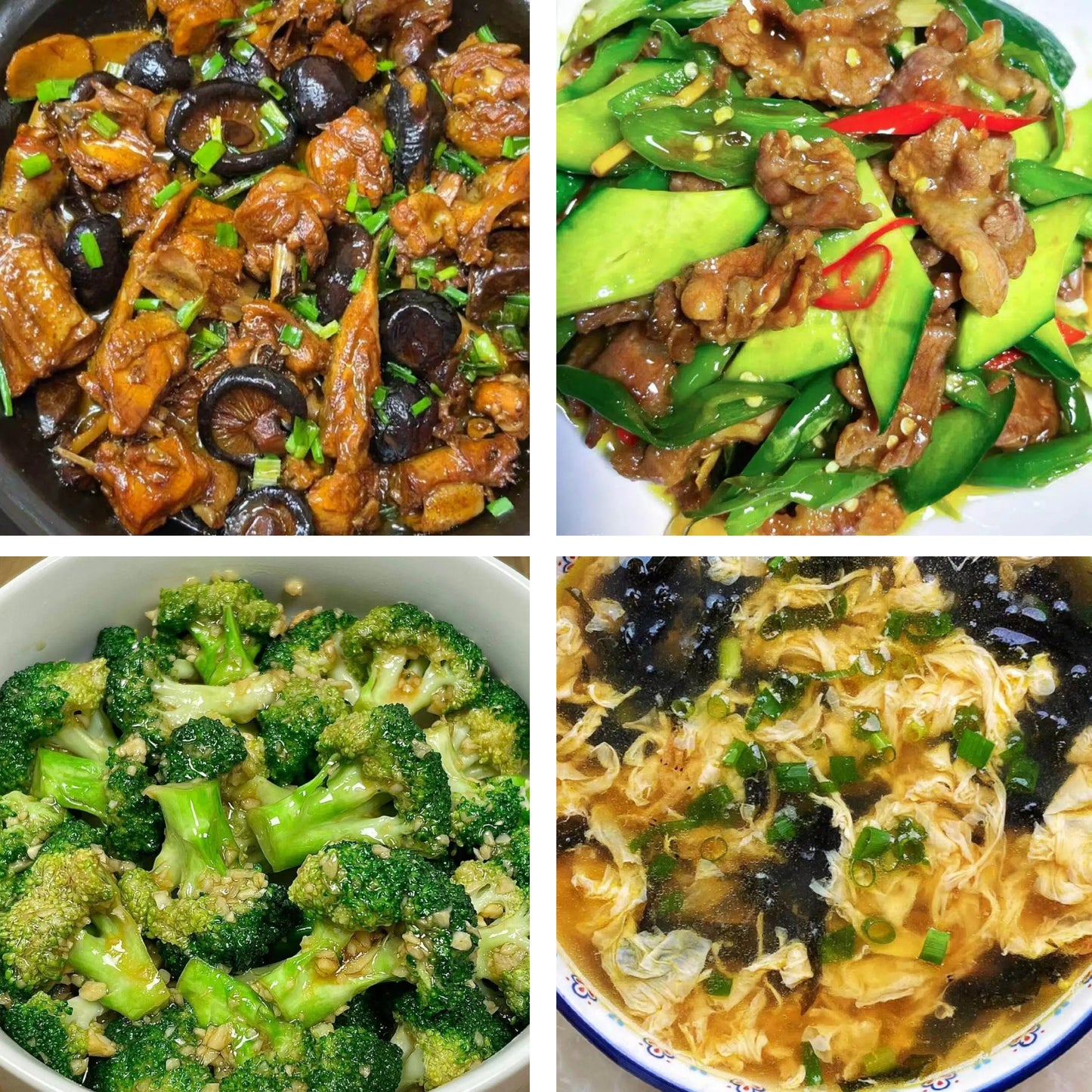 12月14日周日(A餐)无辣不欢:香菇焖鸡 青瓜炒肉片 蒜蓉西蓝花 紫菜蛋花汤