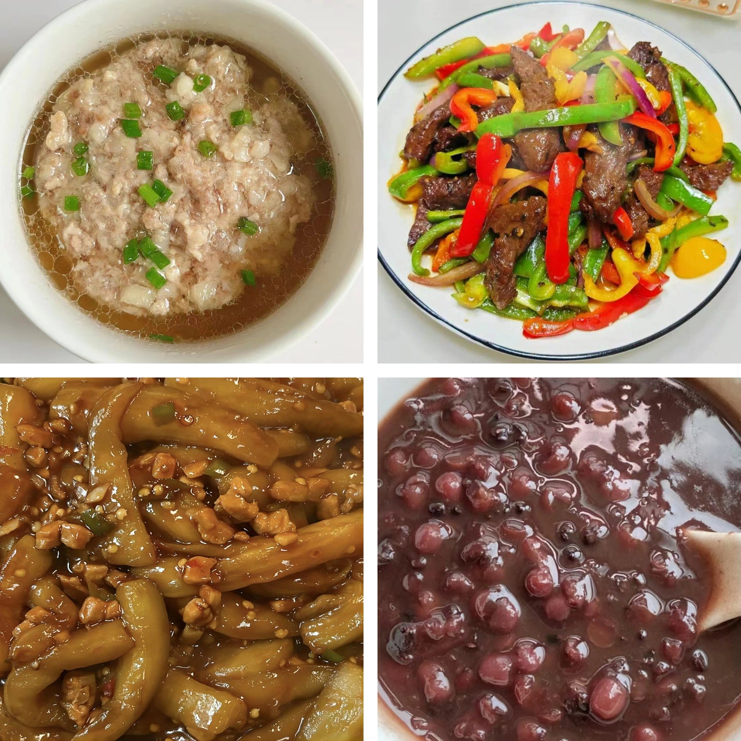 8月13日周四(A餐)无辣不欢:马蹄蒸肉饼 豉椒炒牛肉 肉沫茄子 陈皮红豆沙