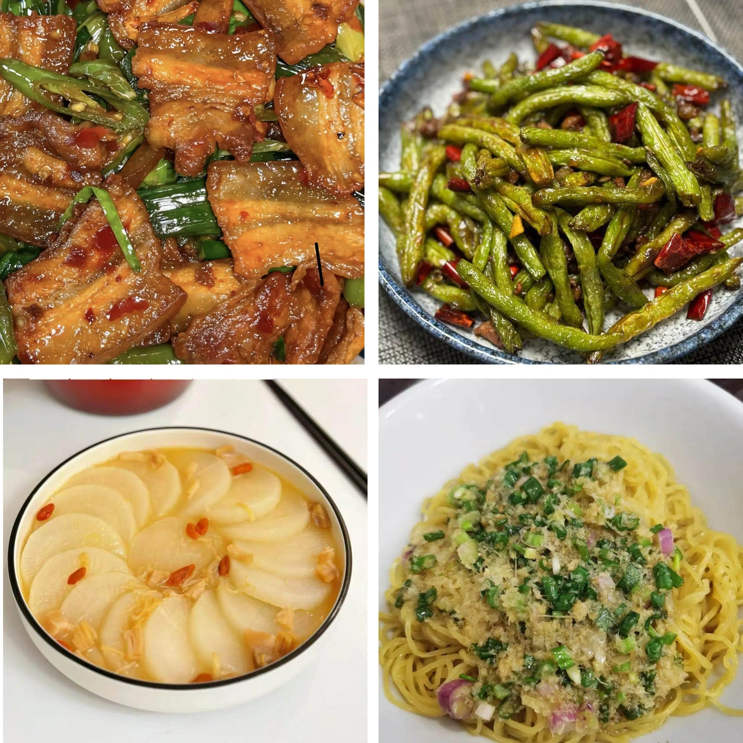 6月18日周四(A餐)无辣不欢:川式回锅肉🌶️ 干煸四季豆🌶️ 鸡汤萝卜 葱油拌面