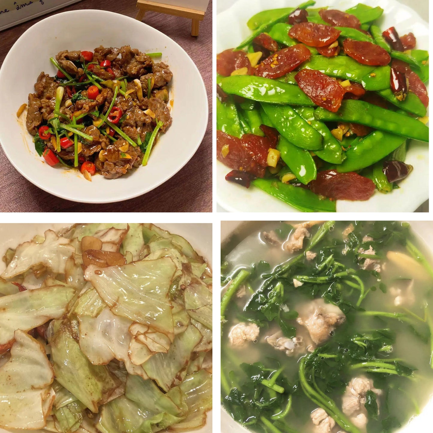 3月19日周四(A餐)无辣不欢:小炒黄牛肉🌶️ 甜豆炒腊味 手撕包菜 龙骨西洋菜汤