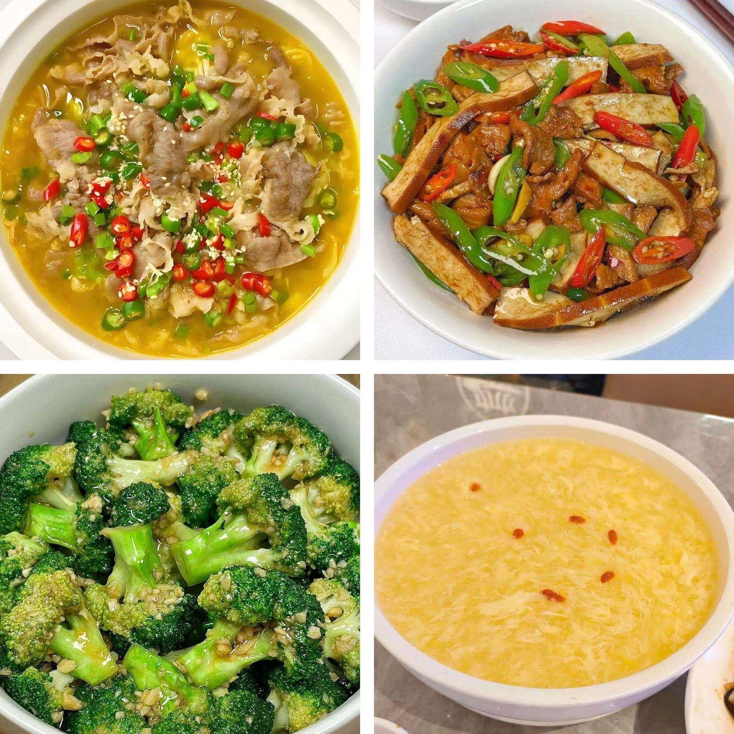 10月23日周四(A餐)无辣不欢:金针菇酸汤肥牛🌶️ 香干炒肉🌶️ 蒜香西兰花 鸡蓉玉米羹