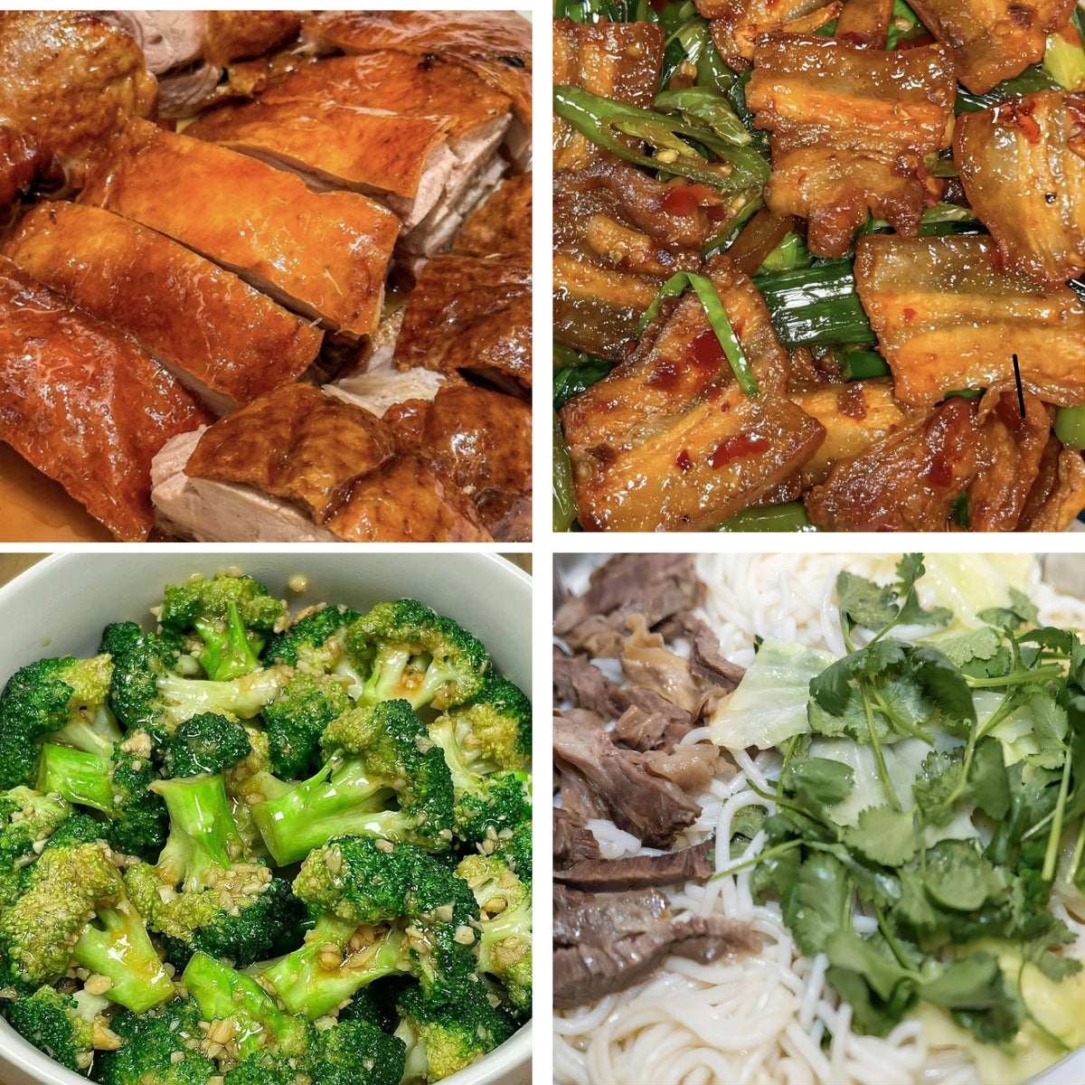 10月30日周五(A餐)无辣不欢:广东烧鸭 川式回锅肉🌶️ 蒜香西蓝花 清汤牛腱粉(2盒)