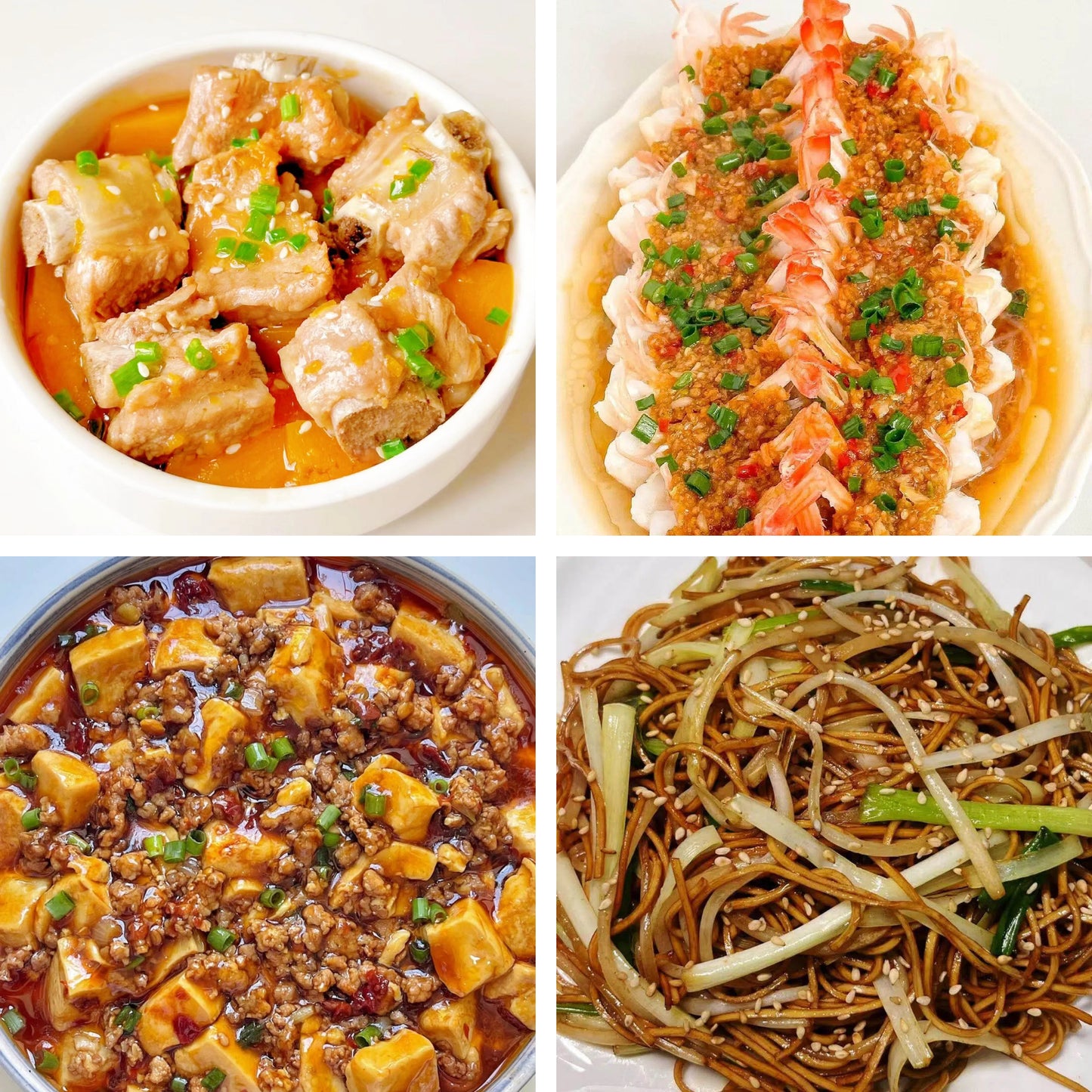 2月15日周日(A餐)无辣不欢:南瓜蒸排骨 蒜蓉粉丝蒸虾 麻婆豆腐🌶️ 豉油皇炒面