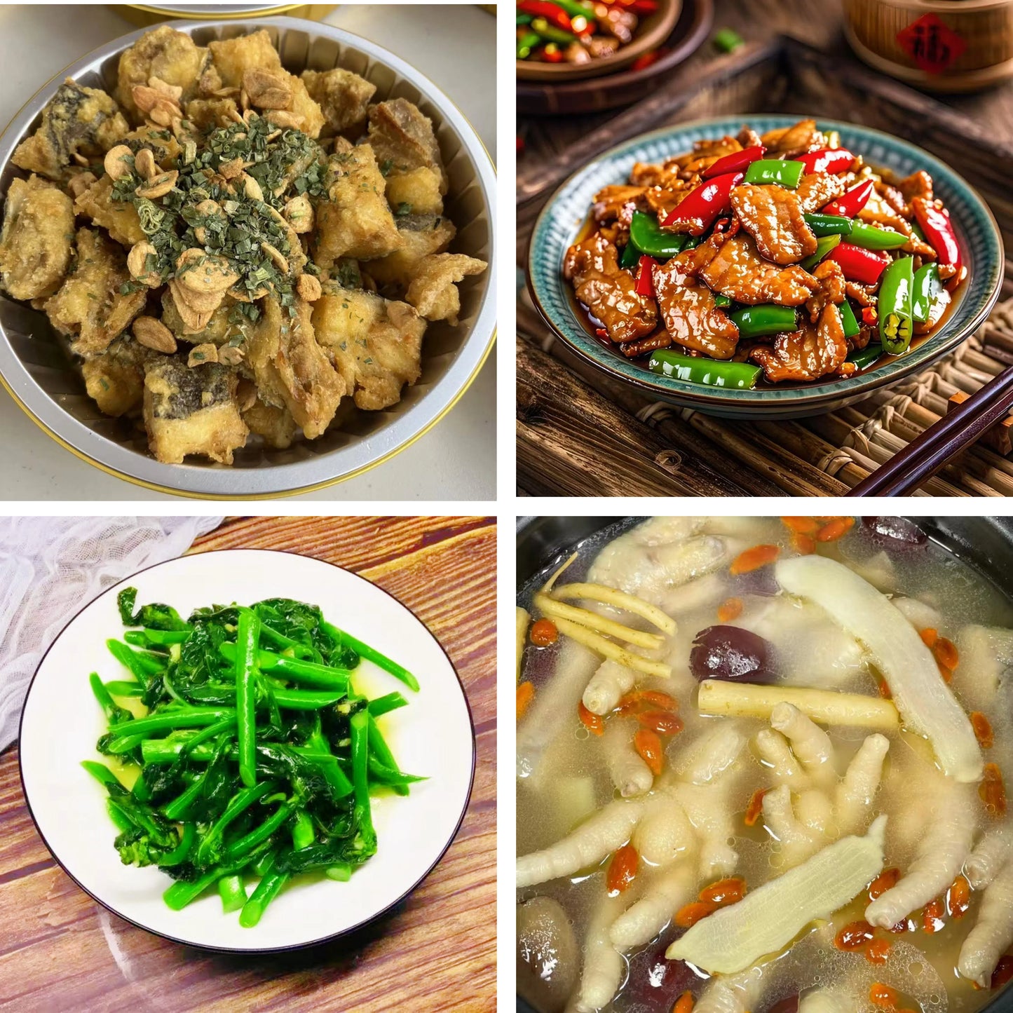 9月5日周五(A餐)无辣不欢:椒盐银鳕鱼(微🌶️) 农家小炒肉🌶️ 姜汁炒芥兰 滋补养颜鸡脚汤