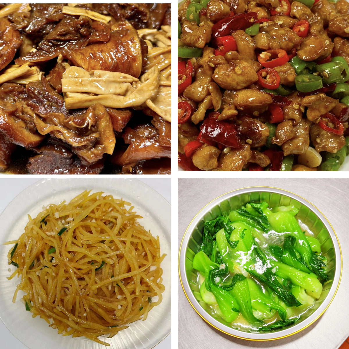 10月29日周四(A餐)无辣不欢:腐竹焖牛腩 鲜椒辣子鸡🌶️ 醋溜土豆丝 清炒青江菜