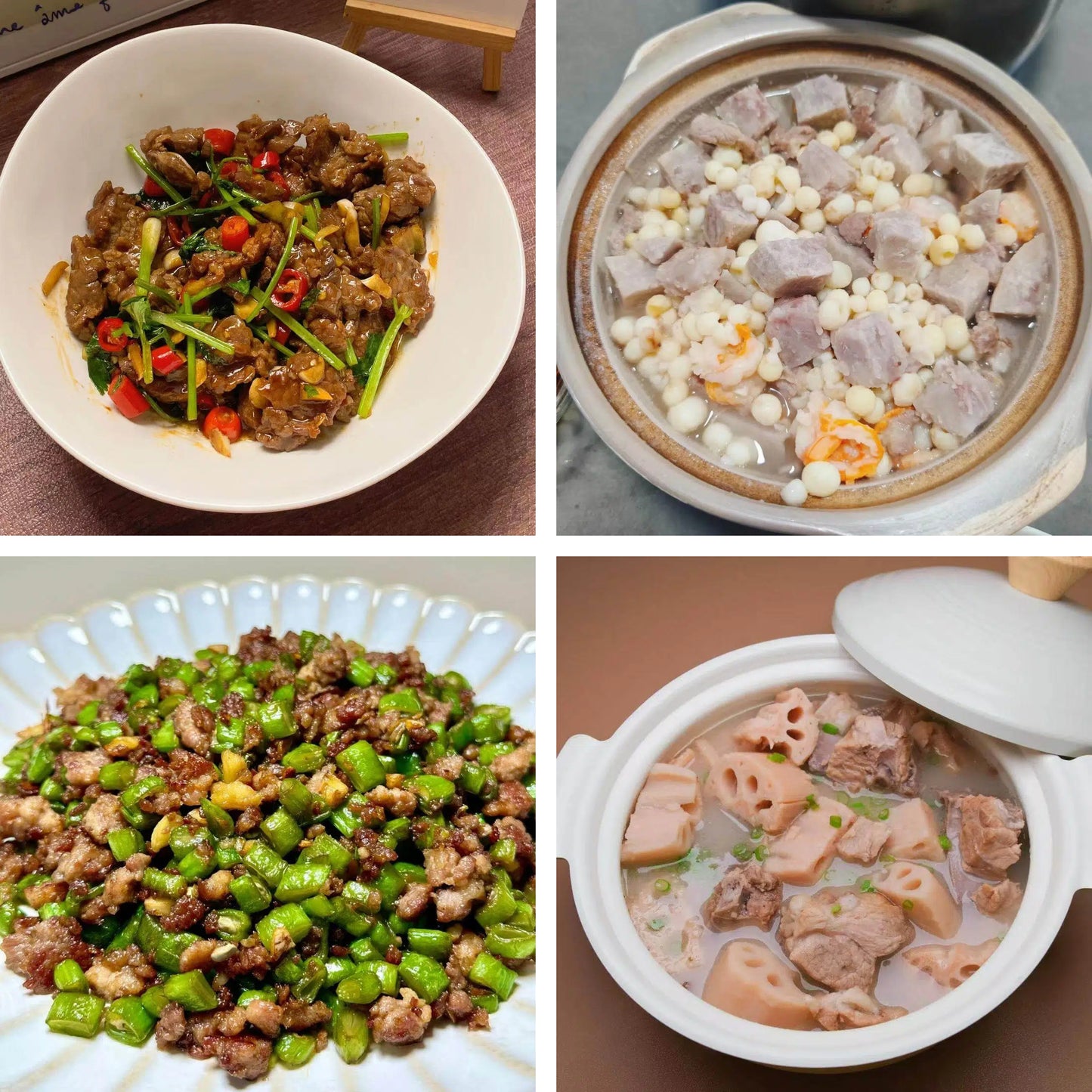 2月19日周四(A餐)无辣不欢:小炒黄牛肉🌶️ 虾仁芡实芋头煲 肉沫四季豆 莲藕排骨汤