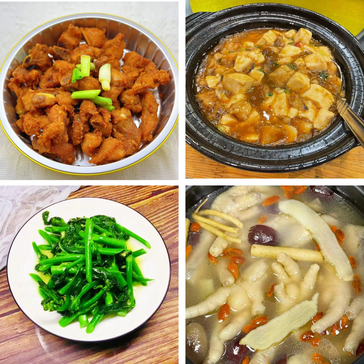 9月5日周五(B餐)家乡菜:南乳蒜香骨 咸鱼鸡粒豆腐煲 姜汁炒芥兰 滋补养颜鸡脚汤