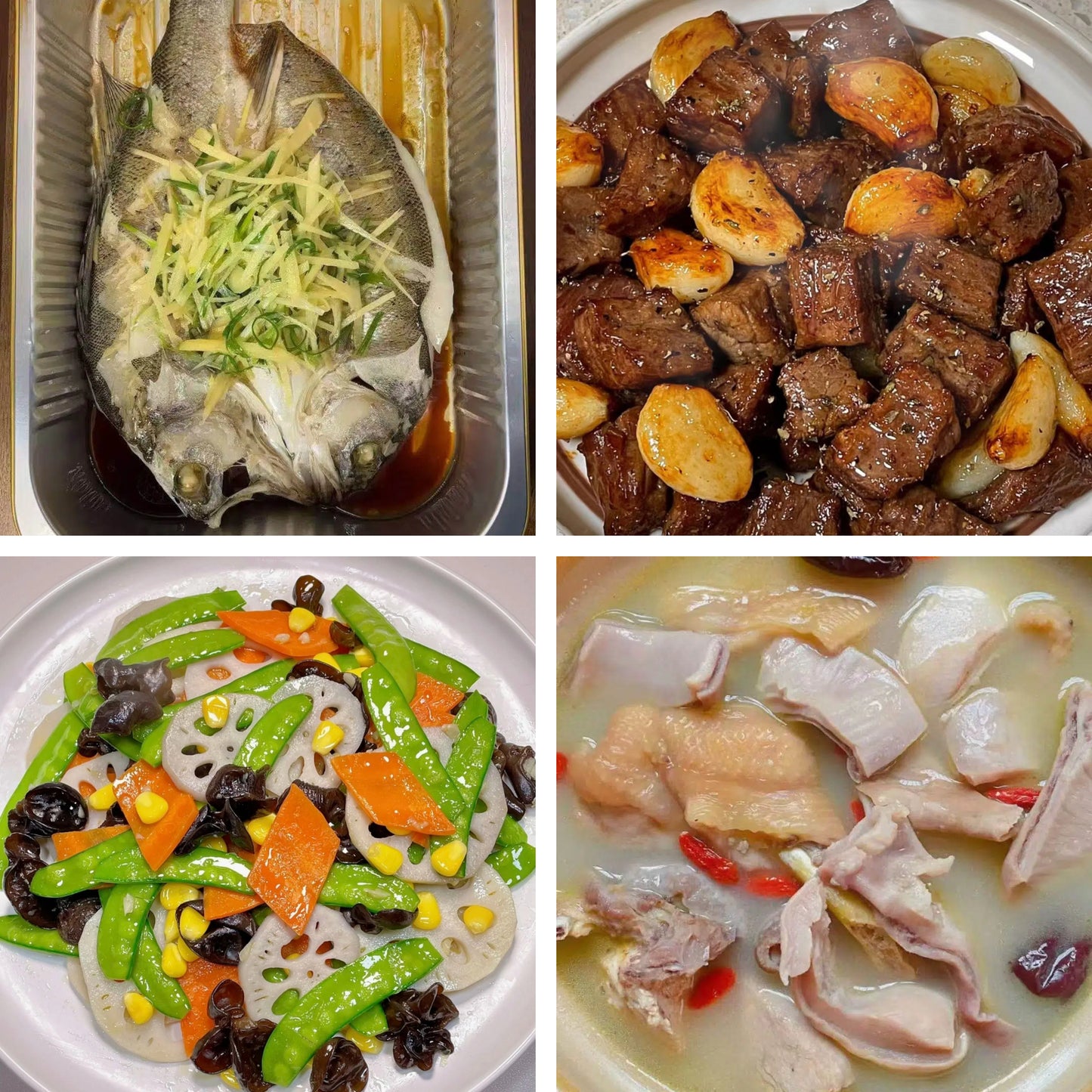 8月20日周四(B餐)家乡菜:清蒸海鲈鱼 黑椒牛仔粒 荷塘小炒 胡椒猪肚鸡汤