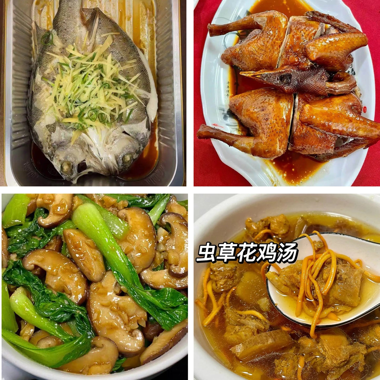 6月19日周五(B餐)家乡菜:清蒸鲈鱼 豉油皇乳鸽 香菇油菜 原盅虫草花炖鸡汤