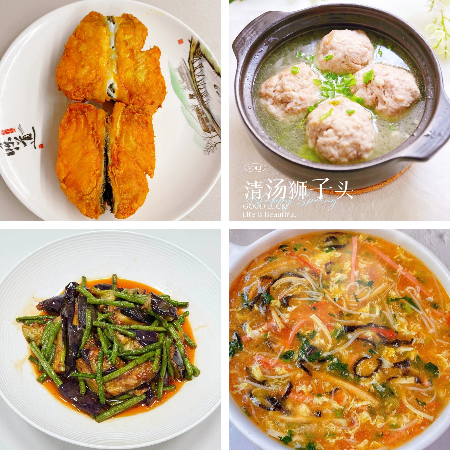 3月6日周五(B餐)家乡菜:阿拉斯加香煎鳕鱼(整块) 清汤狮子头 长豆角烧茄子 酸辣汤