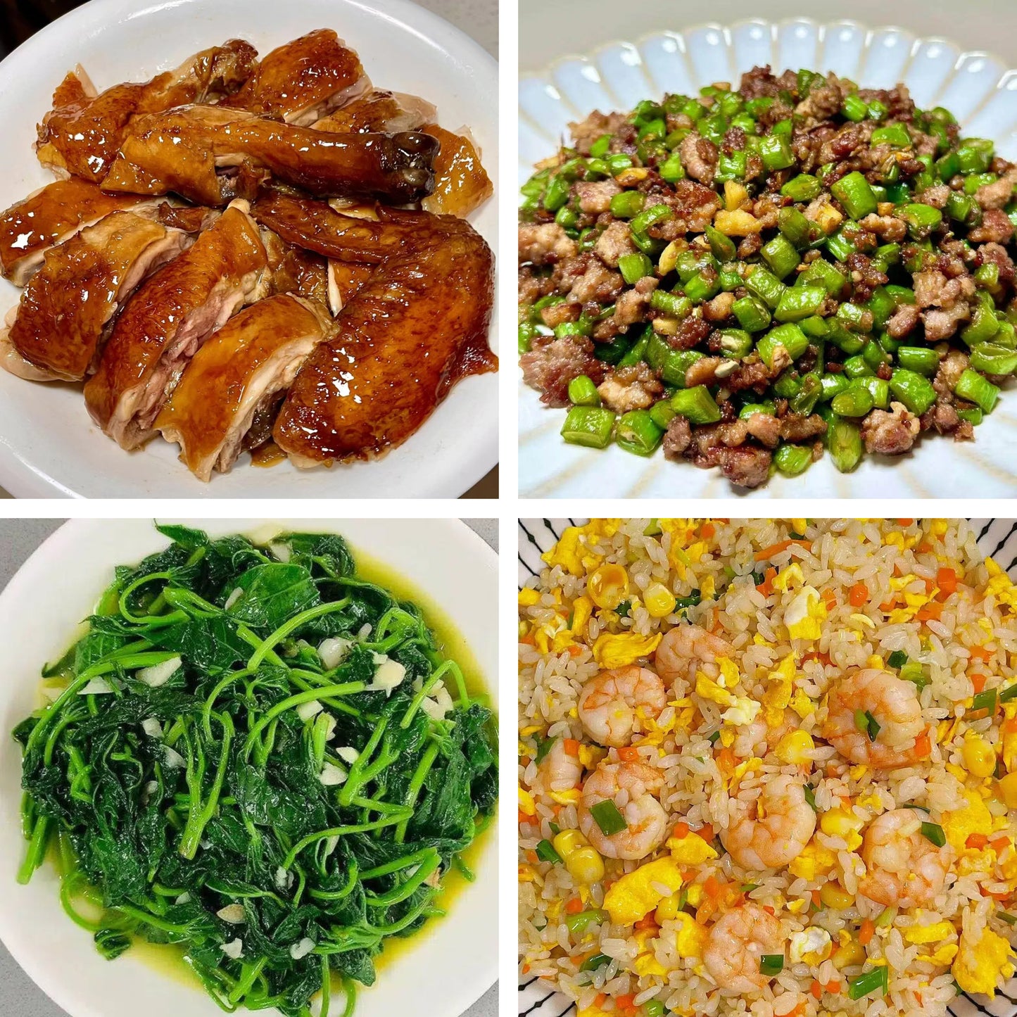 7月6日周一(B餐)家乡菜:易佰招牌豉油鸡 肉沫四季豆 上汤番薯苗 虾仁炒饭