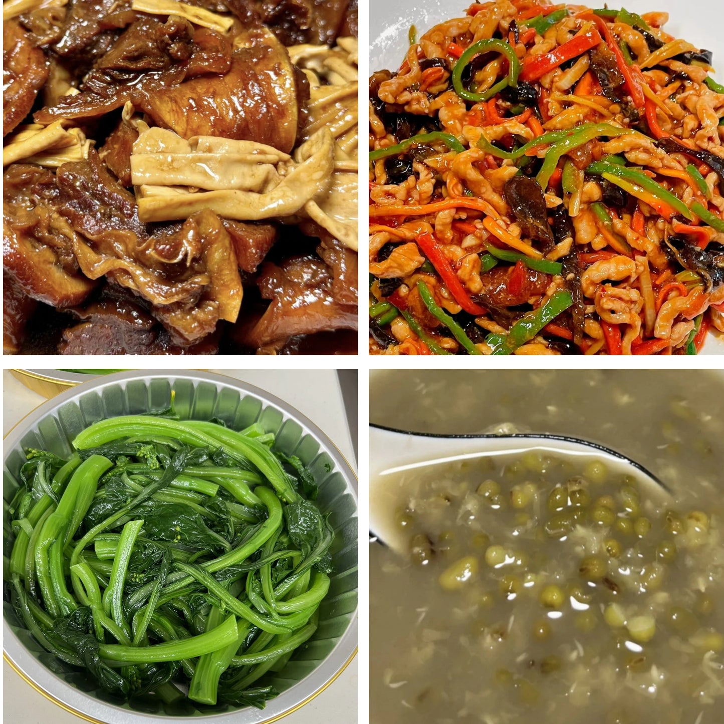 6月10日周三(B餐)家乡菜:腐竹焖牛腩 鱼香肉丝 上汤菠菜 海带绿豆沙