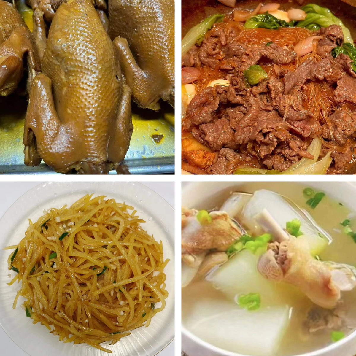 9月11日周五(B餐)家乡菜:酱香土鸡(整只) 沙茶牛肉粉丝煲 蒜香土豆丝 老鸭冬瓜汤