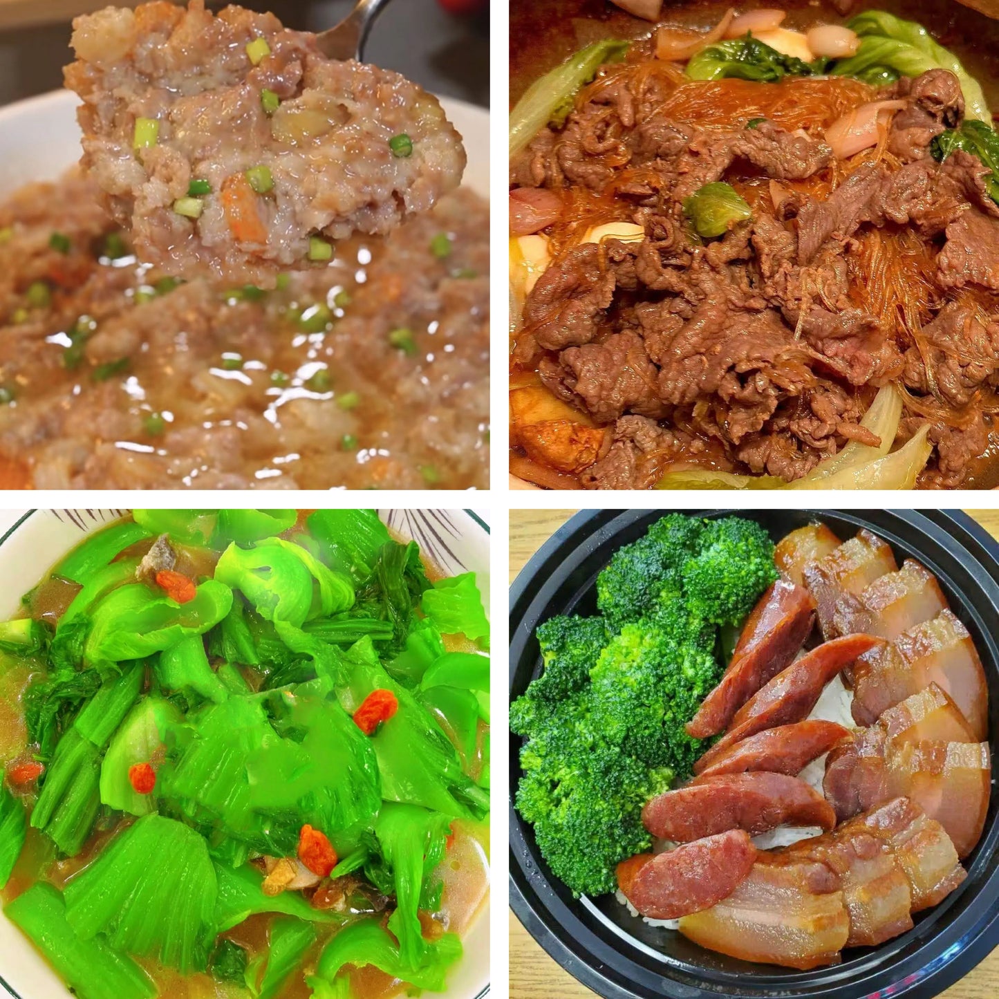 7月2日周四(B餐)家乡菜:瑶柱蒸肉饼 沙茶牛肉粉丝煲 上汤芥菜 腊味钵仔饭(2钵)