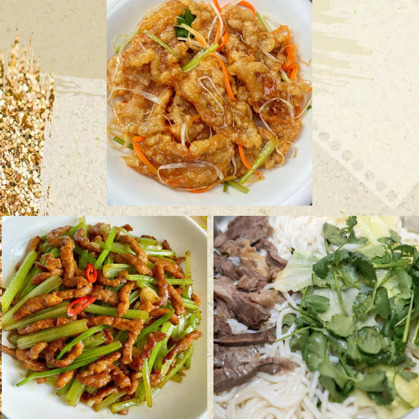 6月4日周四(C餐)精致小餐:糖醋锅包肉 香芹肉丝 清汤牛腱粉(2盒)