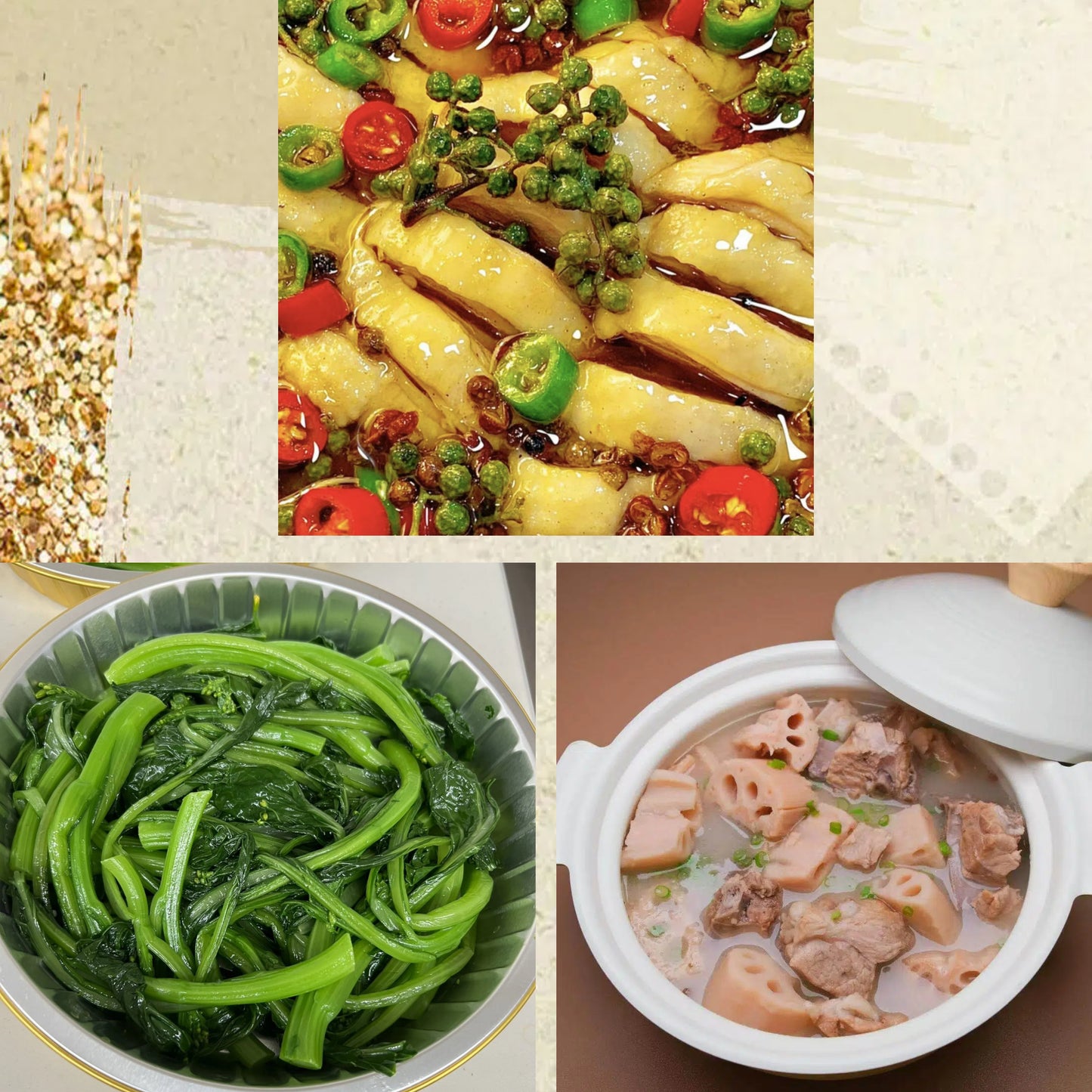 4月29日周三(C餐)精致小餐:藤椒鸡🌶️ 上汤油菜 莲藕排骨汤