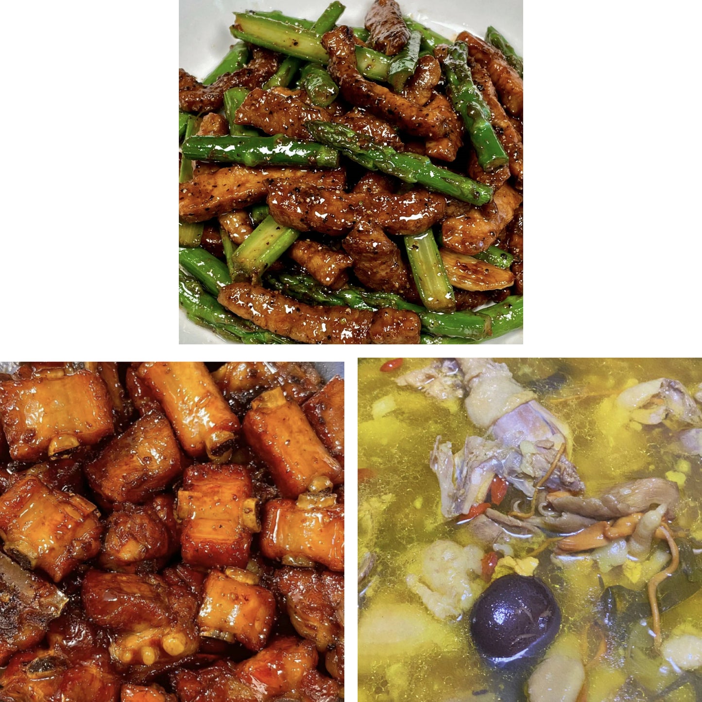 4月10日周五(C餐)精致小餐:芦笋炒牛肉 糖醋小排 原盅野生菌炖土鸡汤