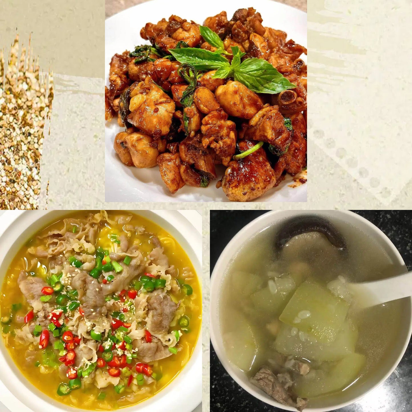 3月3日周二(C餐)精致小餐:石锅三杯鸡 金针菇肥牛🌶️ 节瓜煲龙骨汤