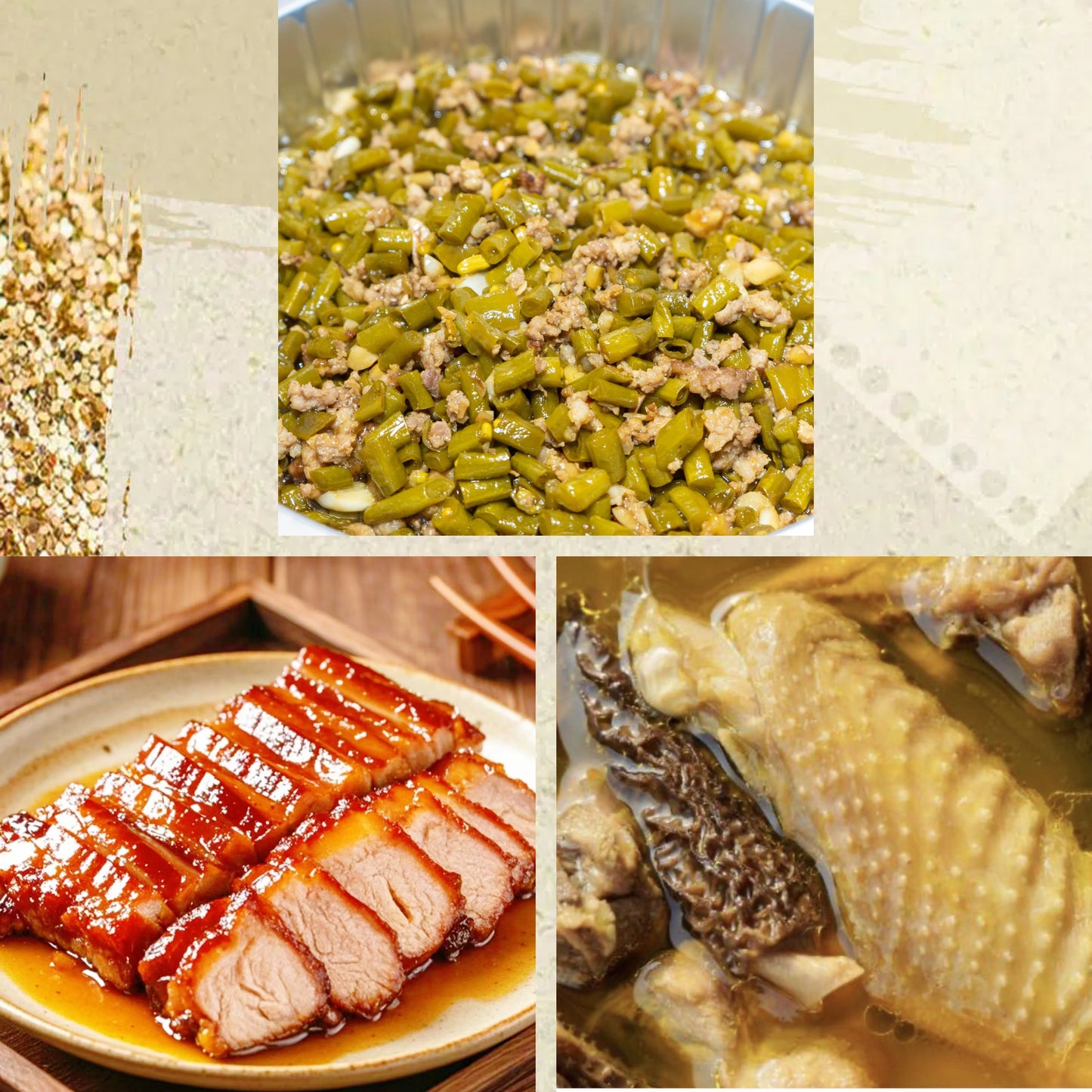 7月12日周日(C餐)精致小餐:肉沫酸豆角🌶️ 蜜汁叉烧 羊肚菌炖土鸡