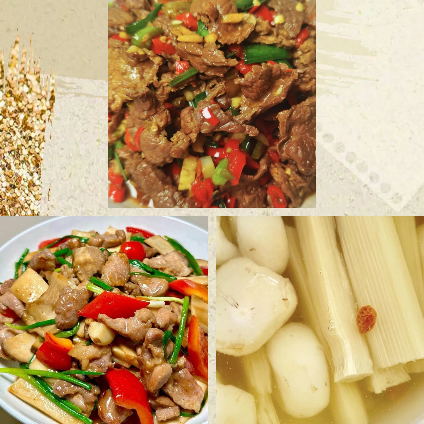 7月24日周五(C餐)精致小餐:农家小炒肉🌶️ 杏鲍菇炒肉片 茅根竹蔗马蹄水