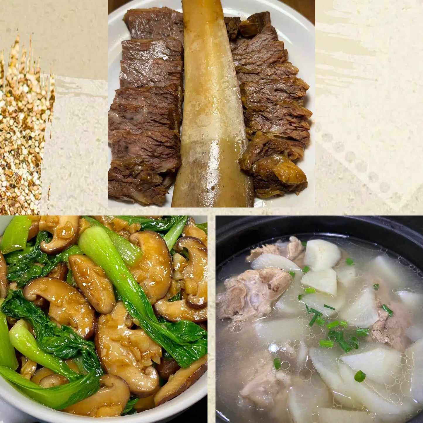 8月25日周二(D餐)精致小餐:酱香牛肋排 花菇油菜 筒骨萝卜汤