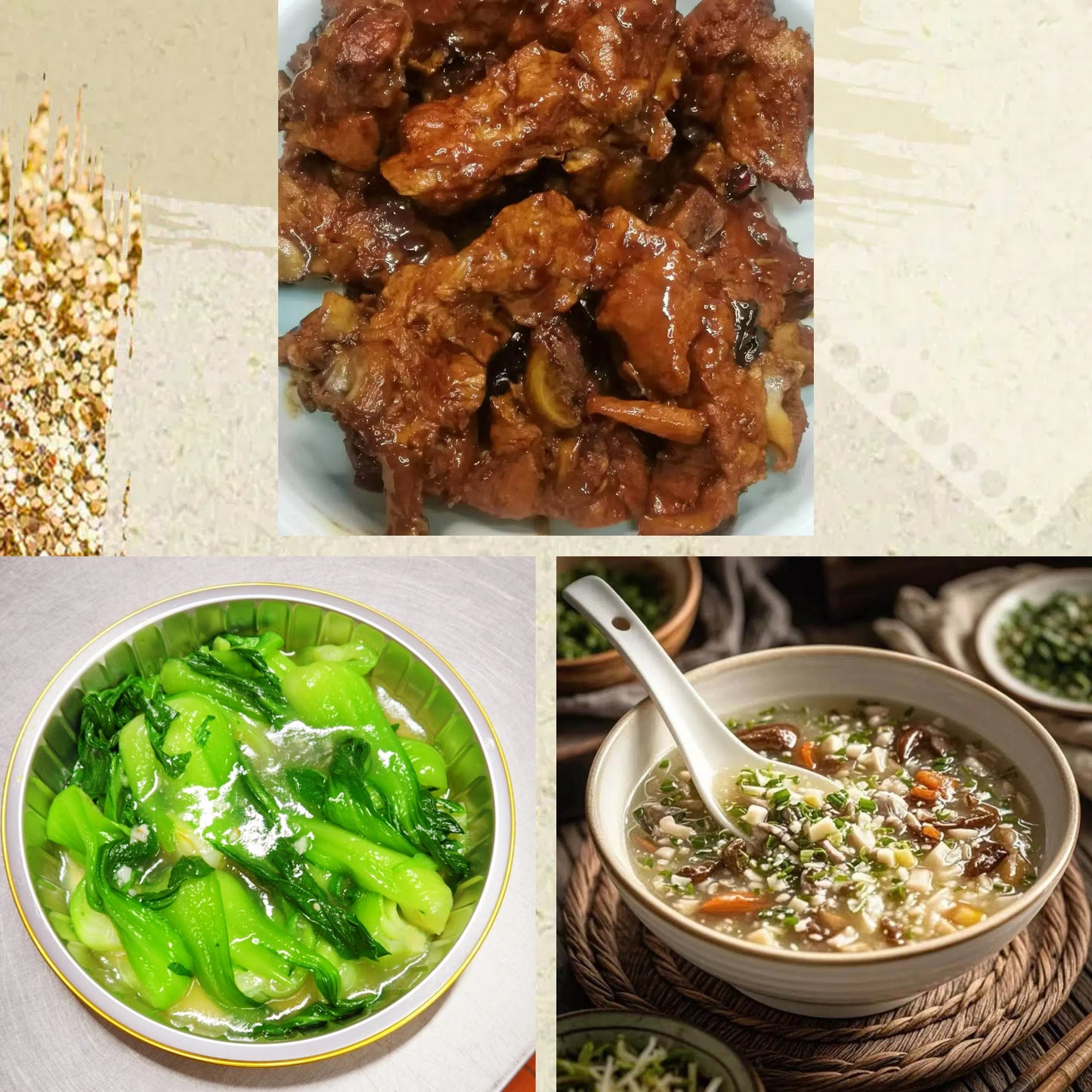 7月31日周五(D餐)精致小餐:酱香骨架 蒜香青江菜 西湖牛肉羹
