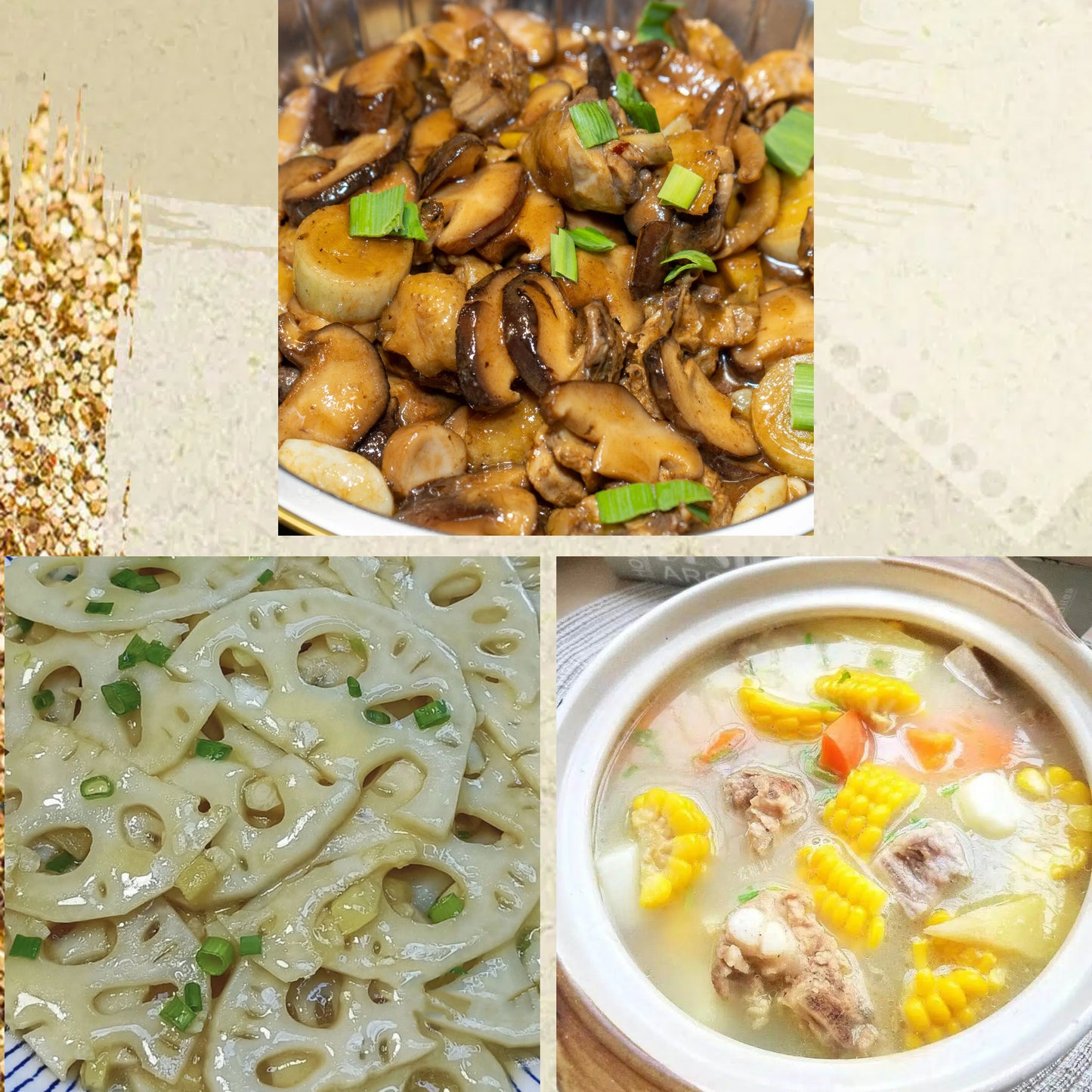 6月12日周五(D餐)精致小餐:小鸡炖蘑菇 清炒藕片 玉米红萝卜排骨汤