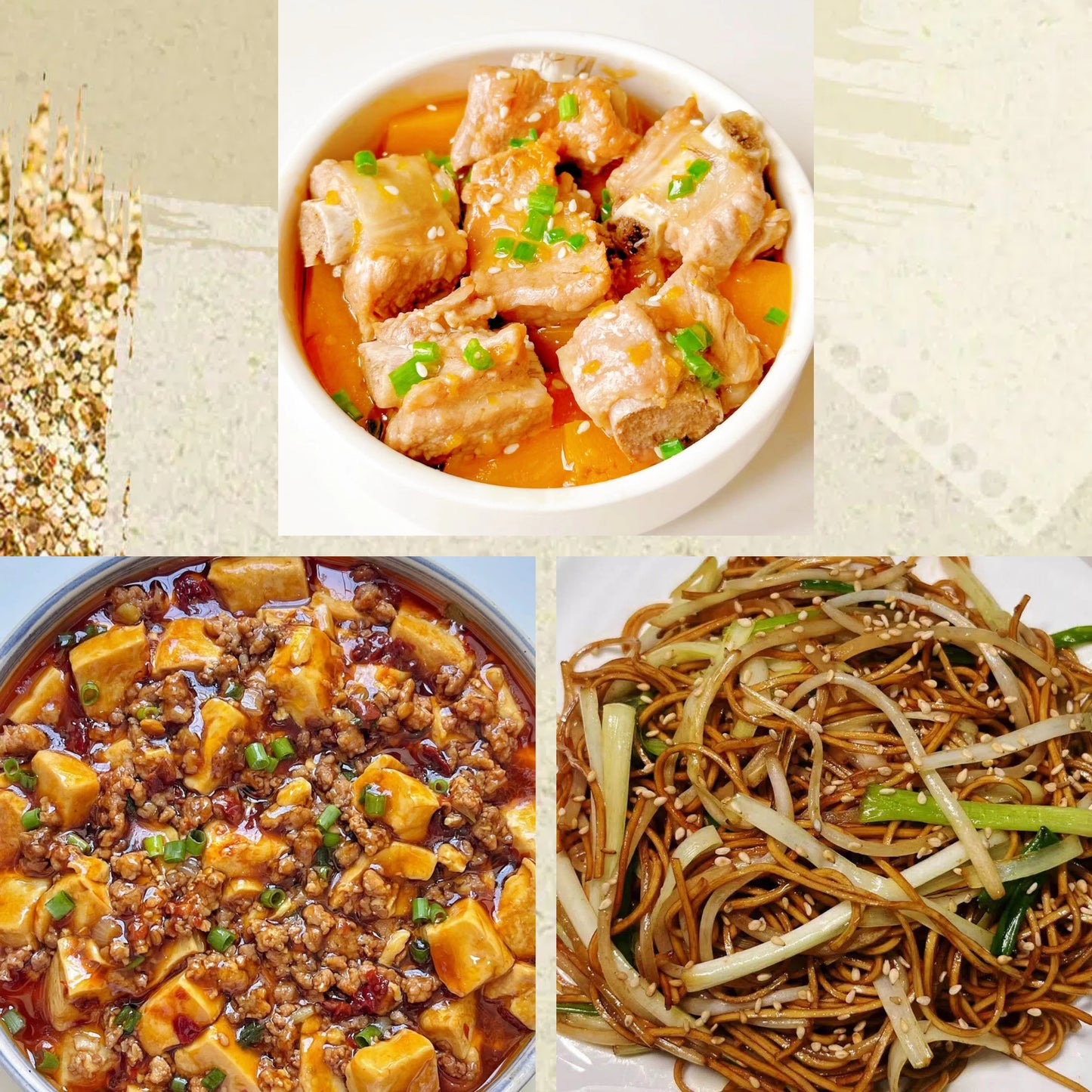 2月15日周日(D餐)精致小餐:南瓜蒸排骨 麻婆豆腐🌶️ 豉油皇炒面