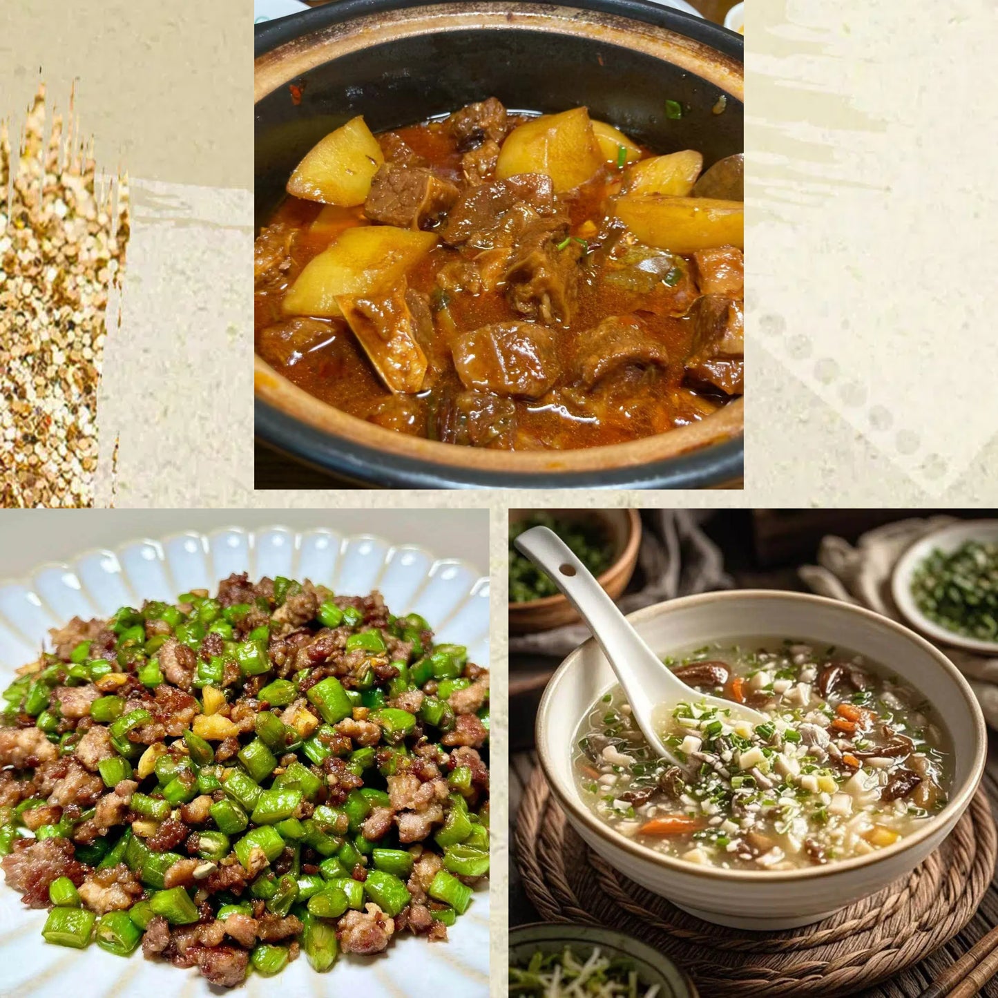 12月8日周一(D餐)精致小餐:土豆烧牛肉 肉沫四季豆 西湖牛肉羹