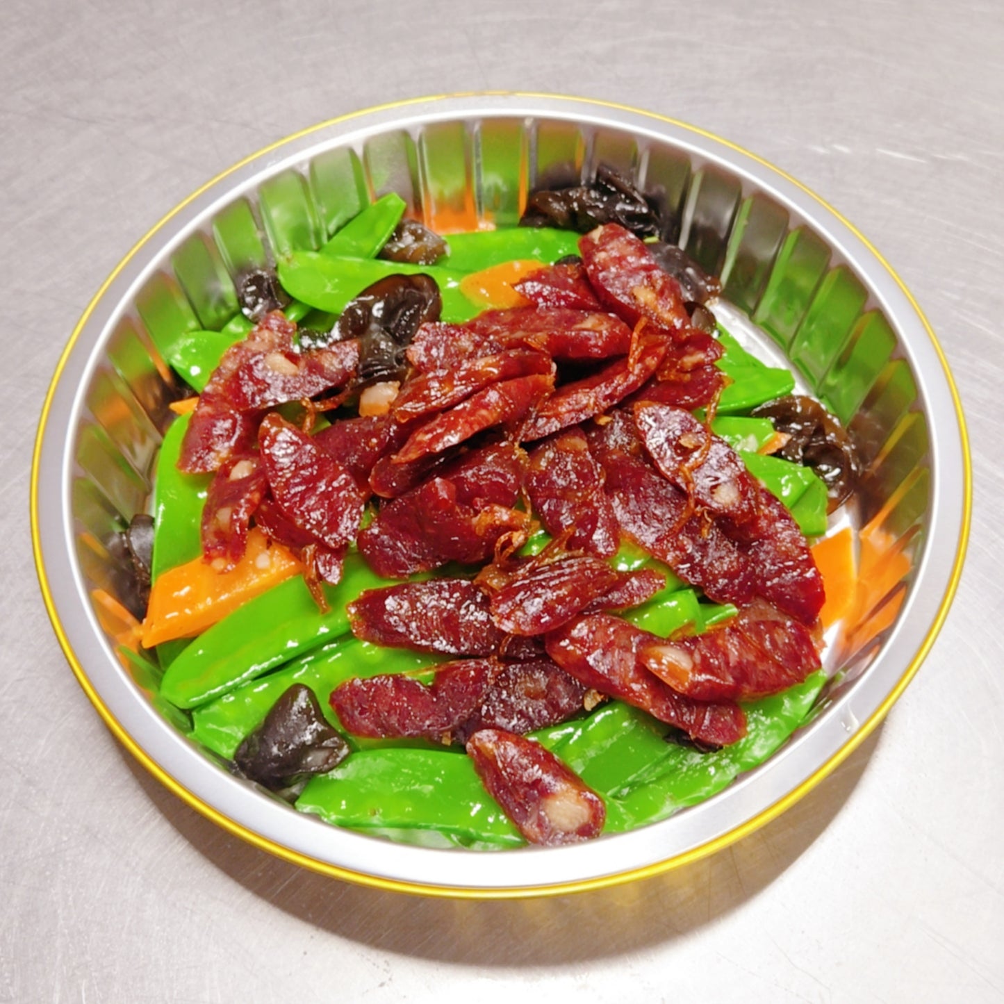 4月6日周一(F餐)精品菜:腊肠炒兰豆