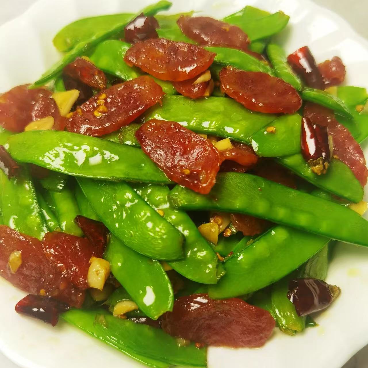 8月11日周二(I餐)精品菜:腊味炒甜豆