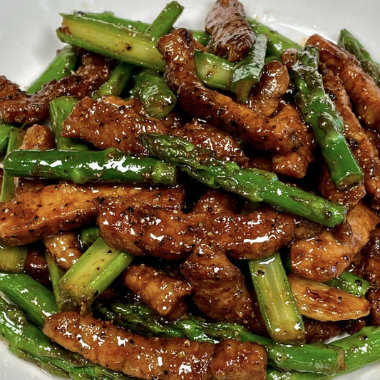 2月4日周三（I餐）精品菜：芦笋炒牛肉（当日订单满💲36即可免费配送，如果单独订此餐，需额外支付$10派送费）