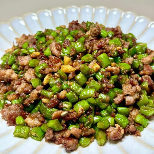 12月8日周一（G餐）精品菜：肉沫四季豆（当日订单满💲36即可免费配送，如果单独订此餐，需额外支付$10派送费）