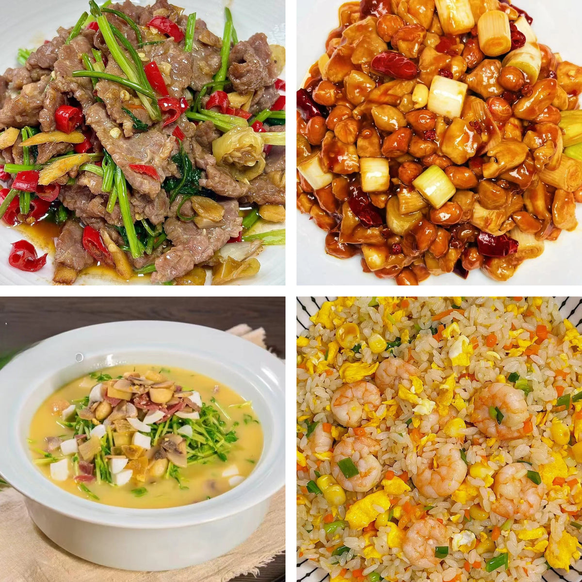 10月5日周一（A餐）无辣不欢：藤椒牛肉🌶️    宫保鸡丁    上汤鸡丝豆苗   虾仁炒饭