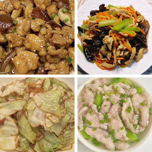 7月10日周五（A餐）无辣不欢：香菇蒸滑鸡      芹菜木耳炒牛肉     手撕包菜    丝瓜肉片汤