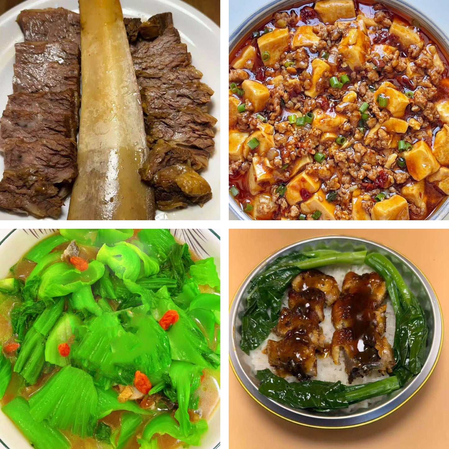 7月8日周三（A餐）无辣不欢：酱香牛肋排     麻婆豆腐🌶️     煲淋水东芥菜     鳗鱼钵仔饭（2钵）