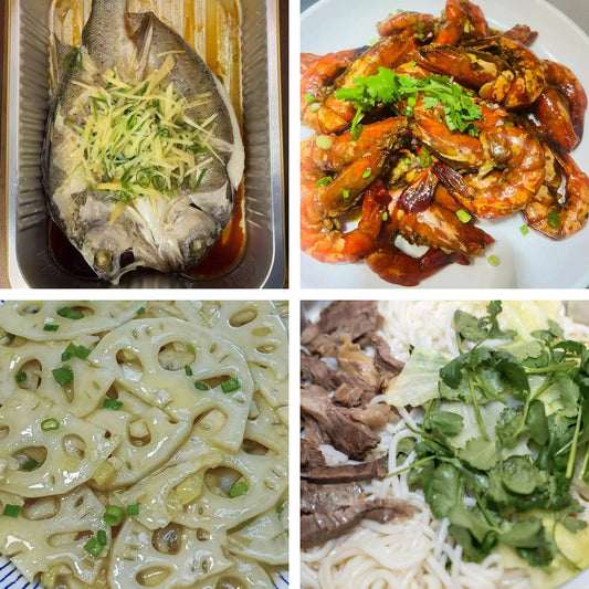 3月5日周四（A餐）无辣不欢：清蒸鲈鱼    美极酱油香煎虾    南乳炒藕片    清汤牛腱粉（2盒）