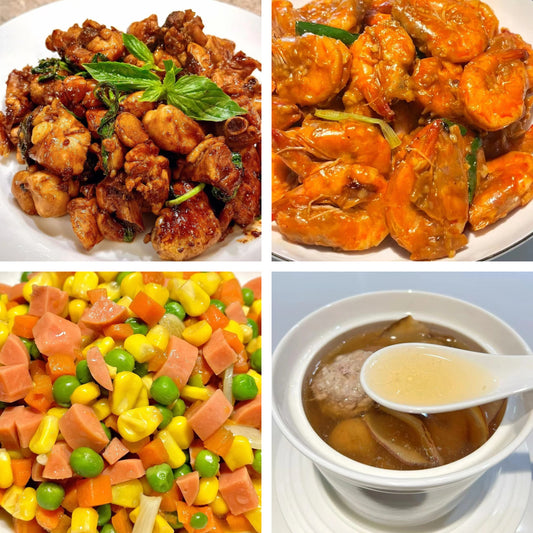 10月6日周二（A餐）无辣不欢：石锅三杯鸡     蒜蓉咖喱虾🌶️     什锦玉米粒    雪梨干南北杏煲瘦肉汤