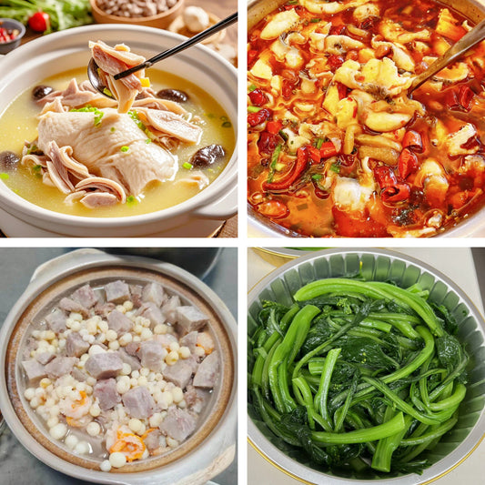 2月5日周四（A餐）无辣不欢：猪肚捞鸡     豆花黑鱼片🌶️    芡实芋头煲     上汤油菜