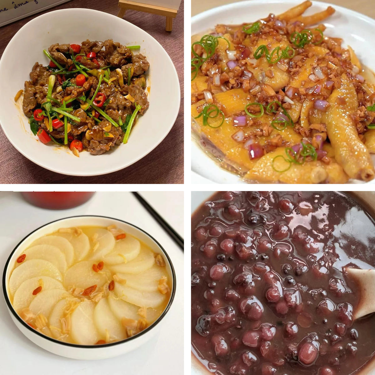 10月7日周三（A餐）无辣不欢：小炒黄牛肉🌶️   红葱油淋鸡    鸡汤萝卜   陈皮红豆沙