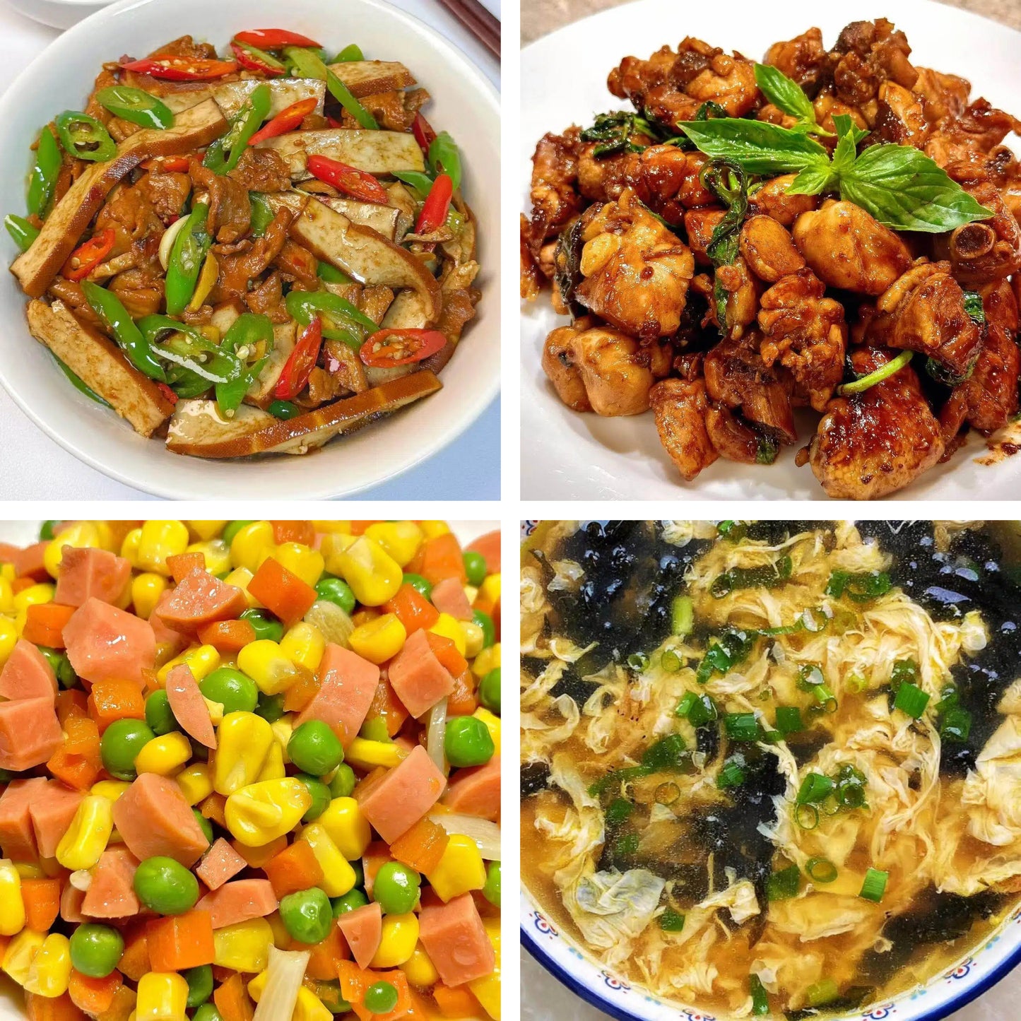 6月30日周二（A餐）无辣不欢：香干炒肉🌶️    石锅三杯鸡      什锦玉米粒     紫菜蛋花汤