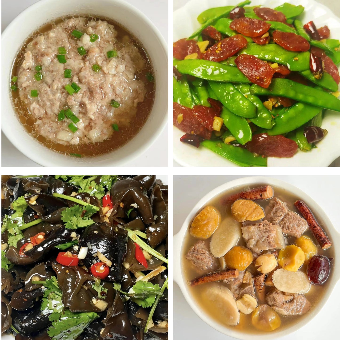 6月8日周一（A餐）无辣不欢：香菇蒸肉饼     甜豆炒腊味    凉拌云耳（微🌶️）   五指毛桃猪骨汤