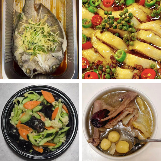 5月31日周日（A餐）无辣不欢：清蒸鲈鱼    藤椒鸡🌶️    杂菜煲     原盅清补凉鸡汤