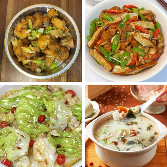 2月4日周三（A餐）无辣不欢：姜葱焗银鳕鱼      香干炒肉🌶️     干锅包菜    皮蛋瘦肉粥