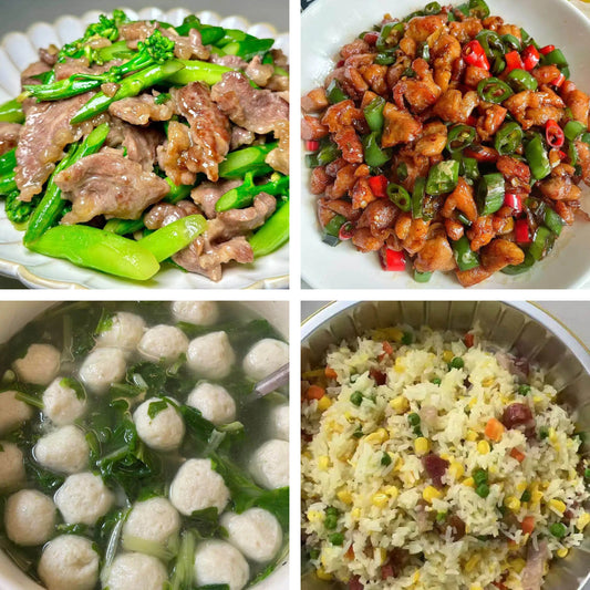9月7日周一（A餐）无辣不欢：牛肉炒芥兰    鲜椒辣子鸡🌶️    鲮鱼球浸菠菜   顺德炒饭